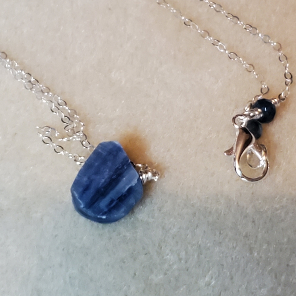 Raw kyanite necklace